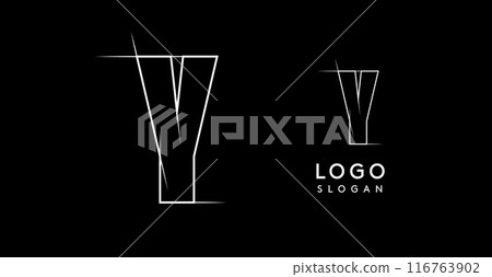 Letter Y pencil drawn, architectural blueprint logo design, construction plan, technical drawing. Ideal for corporate branding, industrial projects, engineering firms. Vector illustration Letter Y pencil drawn, architectural blueprint logo design, construction plan, technical drawing. Ideal for corporate branding, industrial projects, engineering firms. Vector illustration 116763902