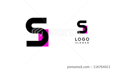 Bauhaus flat unique Letter S, color logo for business, tech apps, architectural brands. Minimal modular geometric design, simple modern branding. Vector logotype Bauhaus flat unique Letter S, color logo for business, tech apps, architectural brands. Minimal modular geometric design, simple modern branding. Vector logotype 116764021
