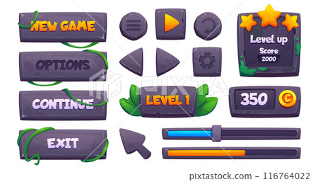 Stone game buttons set for ui design Stone game buttons set for ui design 116764022