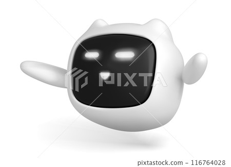 3d cute ai robot character. Chatbot mascot icon 3d cute ai robot character. Chatbot mascot icon 116764028