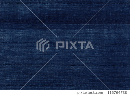 Indigo dyeing with a long history, dark blue and rust-colored fabrics 116764788