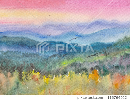 Sunset over autumn mountains Sunset over autumn mountains 116764922