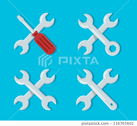 Wrench and screwdriver icon. repair symbol vector illustration 116765602