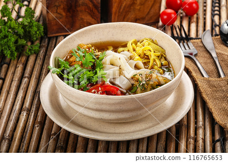 Korean kuksi soup with noodles 116765653