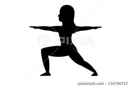 Silhouette illustration of a woman doing yoga 116766757