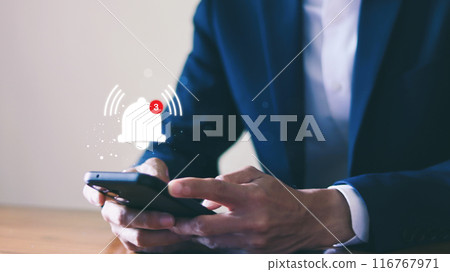 Concept of Remote online alerts on the Application. 116767971