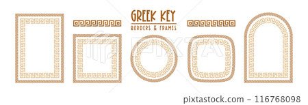 Greek key pattern, seamless borders set 116768098