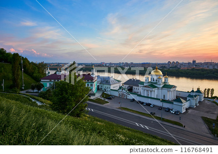 Evening view of Annunciation Monastery, Nizhny Novgorod, Russia Evening view of Annunciation Monastery, Nizhny Novgorod, Russia 116768491