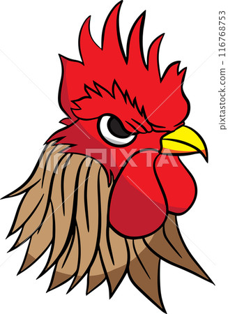 The rooster for Farm or food logo concept. The rooster for Farm or food logo concept. 116768753