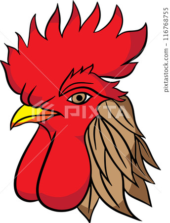 The rooster for Farm or food logo concept. The rooster for Farm or food logo concept. 116768755
