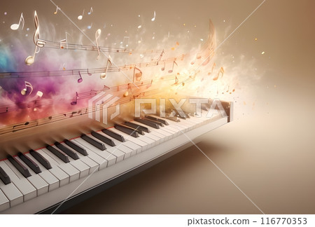 abstract musical background with notes 116770353
