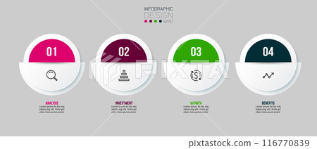 Modern 4 steps infographics banner template 116770839