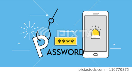 詐欺、網路犯罪以及因密碼竊取而導致的網路犯罪插畫素材 116770875