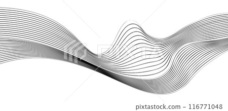 black and white wavy stripes design. Vector illustration 116771048
