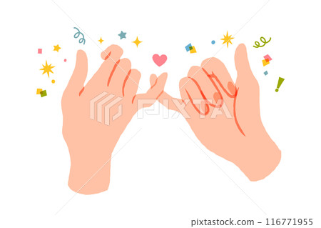 Illustration of hands making a promise with fingers Illustration of hands making a promise with fingers 116771955