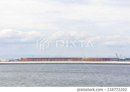 夢島、大阪/關西世博會場館建設中 夢島、大阪/關西世博會場館建設中 116772202