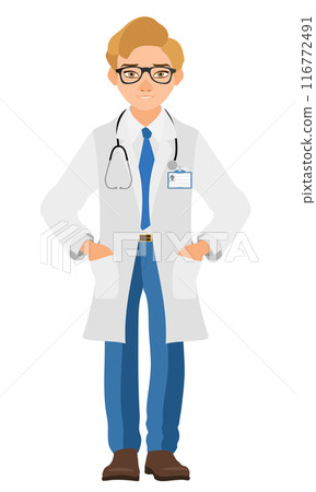 doctor in a robe, uniform, work clothes flat style vector illustration doctor in a robe, uniform, work clothes flat style vector illustration 116772491