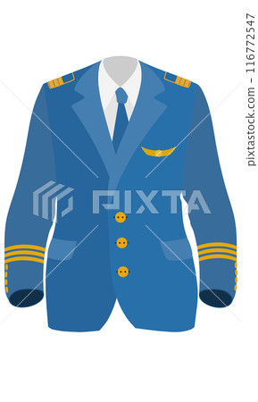 pilot uniform suit work clothes flat style vector illustration 116772547
