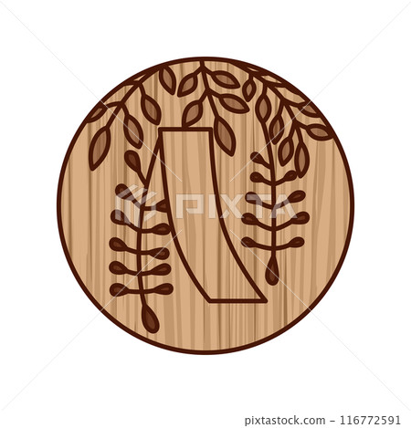Simple circular wooden playing card - Uzuki, Wisteria, Red and Short, April, Wisteria with Red and Short Simple circular wooden playing card - Uzuki, Wisteria, Red and Short, April, Wisteria with Red and Short 116772591