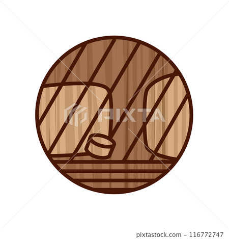 木雕風格圓形迷你花札、下月、栃、十一月、栗子渣 木雕風格圓形迷你花札、下月、栃、十一月、栗子渣 116772747