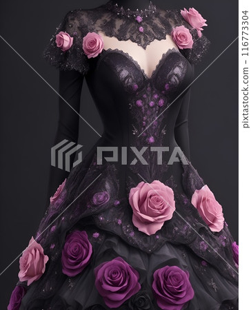 Pinkrose is a gorgeous gothic dress decorated with roses. Pinkrose is a gorgeous gothic dress decorated with roses. 116773304