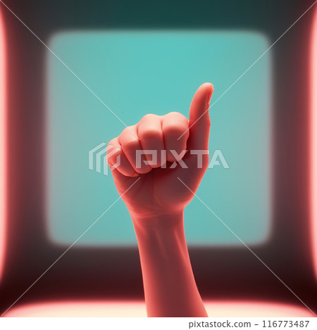 hand pointing on the sky 116773487