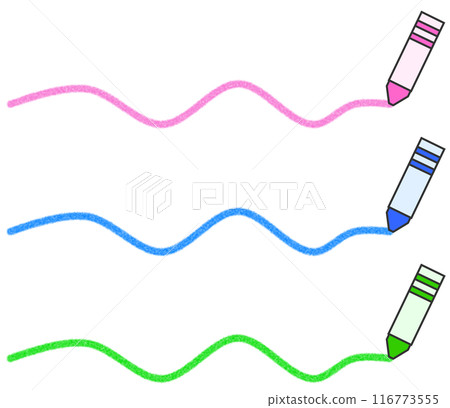 Illustration with prominent lines drawn in crayon over important parts 116773555
