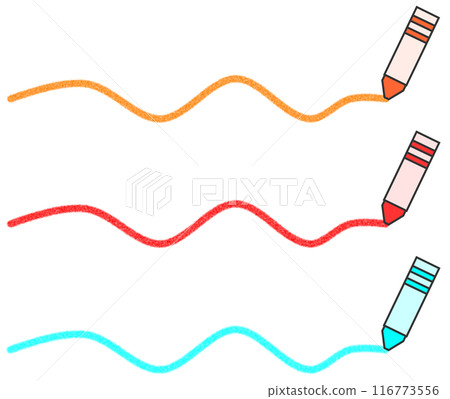Illustration with prominent lines drawn in crayon over important parts 116773556