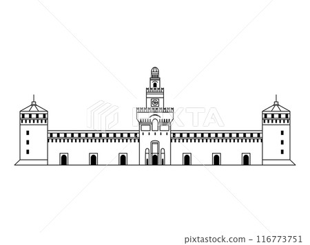 Italy Palace Icon Inspired by Milan Sforca Castle Italy Palace Icon Inspired by Milan Sforca Castle 116773751