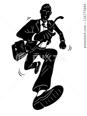 Young businessman in a hurry Young businessman in a hurry 116773884