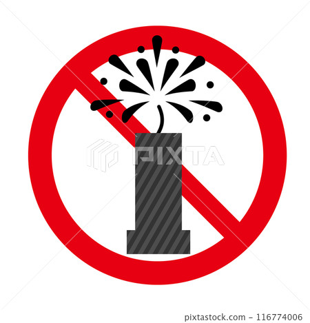 Illustration of a fireworks ban icon Illustration of a fireworks ban icon 116774006