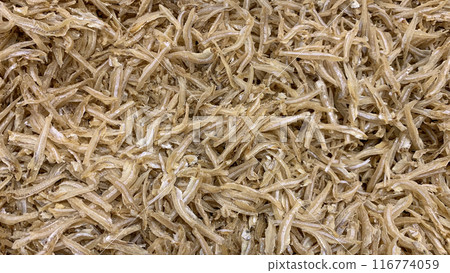 Top view of anchovies displayed in supermarket. Seafood concept. 116774059