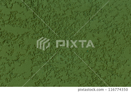 Green paint rough plaster wall stucco background structure abstract solid pattern texture 116774350