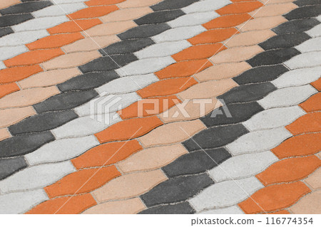 Colorful paving slabs floor colored abstract pattern city street surface stone texture background tile Colorful paving slabs floor colored abstract pattern city street surface stone texture background tile 116774354