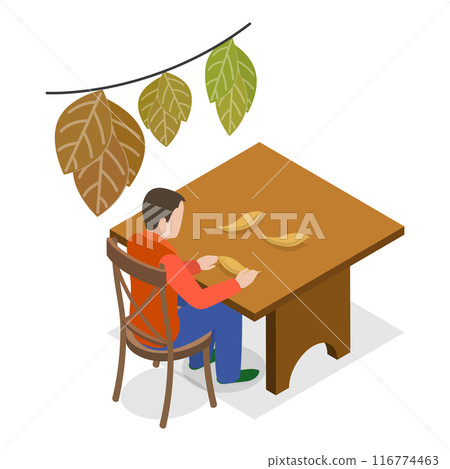3D Isometric Flat Vector Illustration of Tobacco Industry, Cigarette Production. Item 3 3D Isometric Flat Vector Illustration of Tobacco Industry, Cigarette Production. Item 3 116774463