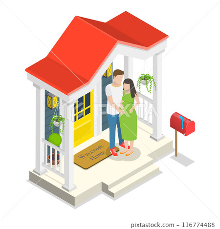 3D Isometric Flat Illustration of Happy Family Set, Playing and Enjoying Time Together. Item 1 3D Isometric Flat Illustration of Happy Family Set, Playing and Enjoying Time Together. Item 1 116774488