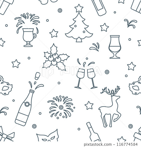 New year 2025 Christmas vector seamless pattern New year 2025 Christmas vector seamless pattern 116774584