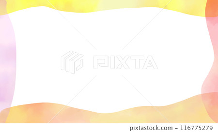 Cute watercolor colorful frame Vector illustration, 16:9, white background, template Cute watercolor colorful frame Vector illustration, 16:9, white background, template 116775279