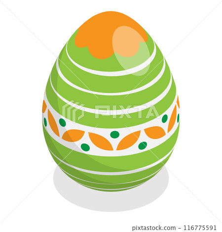 3D Isometric Flat Vector Illustration of Easter Eggs, Spring Holiday. Item 4 116775591