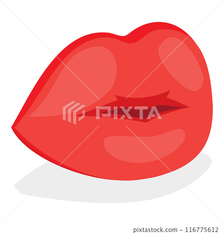 3D Isometric Flat Vector Set of Female Lips, Expression Different Emotions. Item 2 3D Isometric Flat Vector Set of Female Lips, Expression Different Emotions. Item 2 116775612