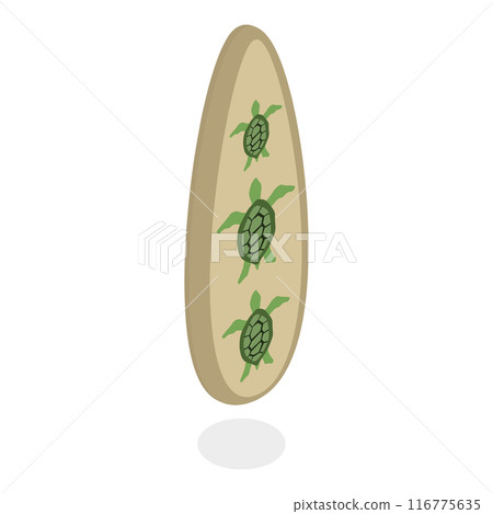 3D Isometric Flat Vector Set of Surfboards, Extreme Activity Equipment. Item 3 116775635