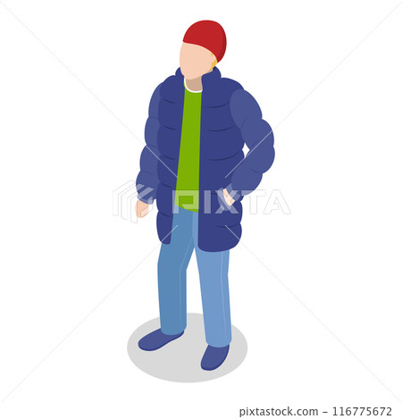3D Isometric Flat Vector Set of Fashionable People in Trendy Clothes, Winter Fashion. Item 4 3D Isometric Flat Vector Set of Fashionable People in Trendy Clothes, Winter Fashion. Item 4 116775672