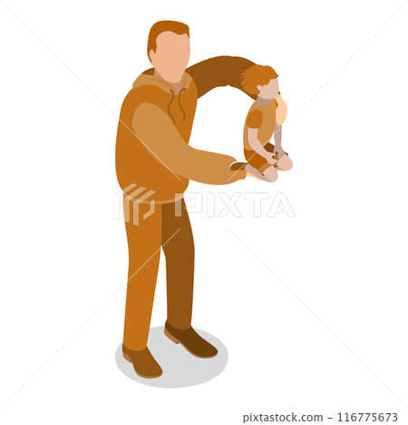 3D Isometric Flat Vector Set of English Alphabet with People, ABC Letters. Item 12 3D Isometric Flat Vector Set of English Alphabet with People, ABC Letters. Item 12 116775673