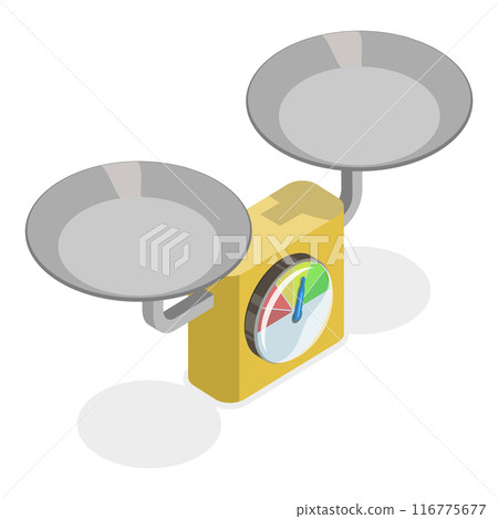 3D Isometric Flat Vector Set of Scales Types, Equipment for Weight Measuring. Item 6 116775677