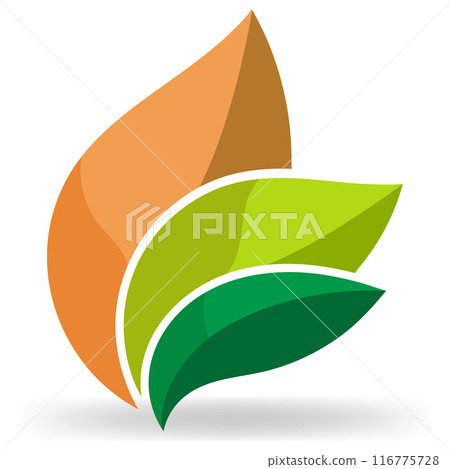 flat style three leaf logo flat style three leaf logo 116775728