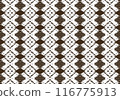 Graphic pattern with brown diamonds and decorative patterns 116775913