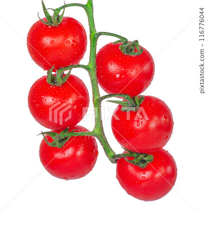 Cherry tomatoes isolate on a white background. Vegetables, red ripe tomatoes. Cherry tomatoes isolate on a white background. Vegetables, red ripe tomatoes. 116776044