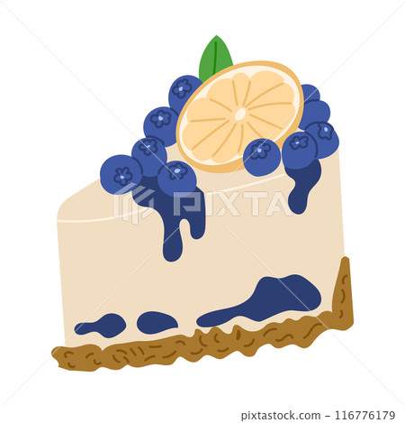 Piece of cheesecake with blueberry Piece of cheesecake with blueberry 116776179