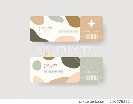 Event ticket template set. Vector template illustration. Event ticket template set. Vector template illustration. 116776222