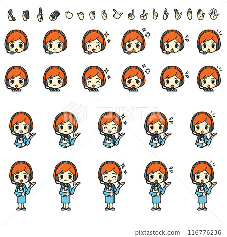 Illustration of a female operator 116776236